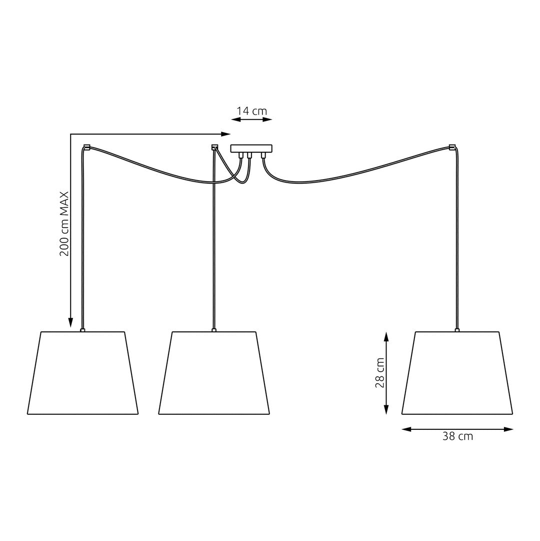 Lustra suspendata ASCOT 3 gri