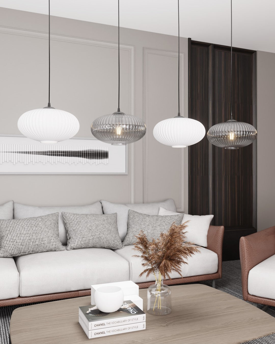 Lustra suspendata cu 4 pendule COCO 4 neagra MIX