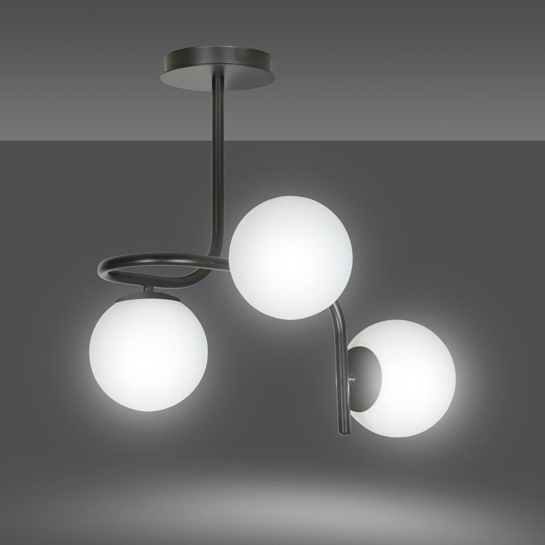 Plafoniera KALF 3 neagra