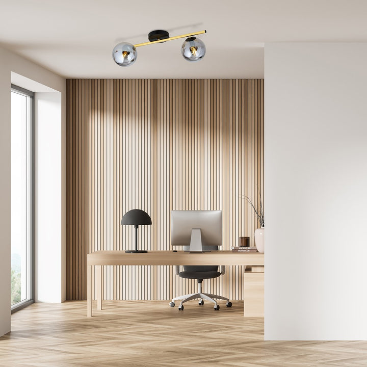 Plafoniera SPLENDI 2 neagra cu abajur grafit
