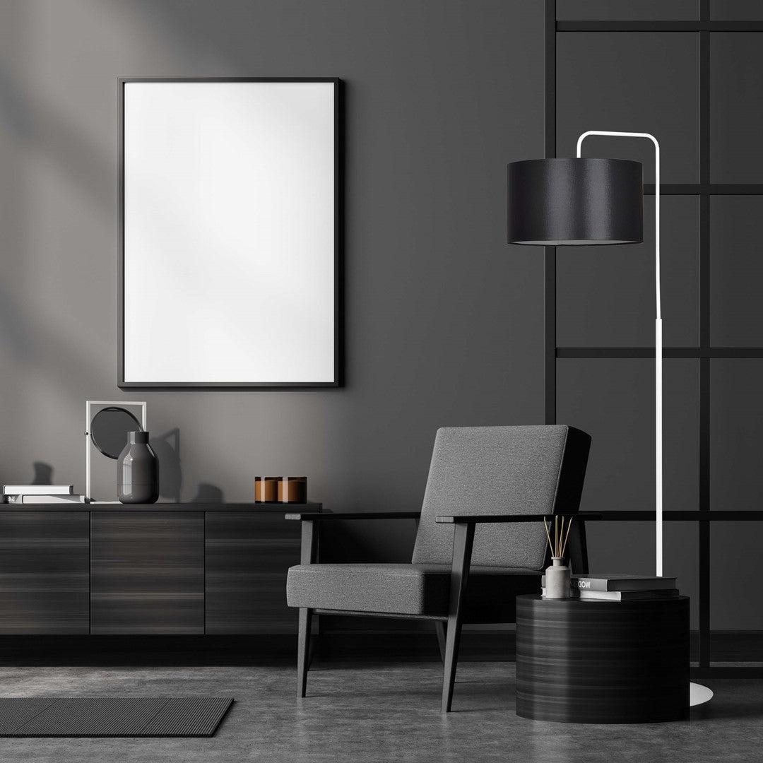Lampa de podea TRAPO LP1 alb cu negru