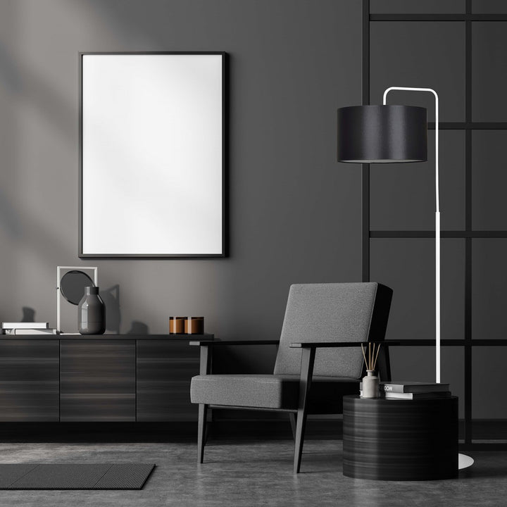 Lampa de podea TRAPO LP1 alb cu negru