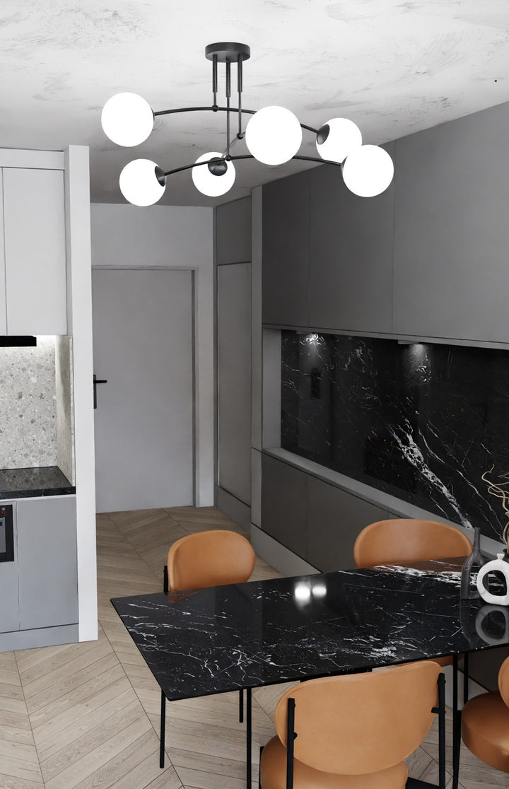 Plafoniera neagra  PREGOS 6xE14