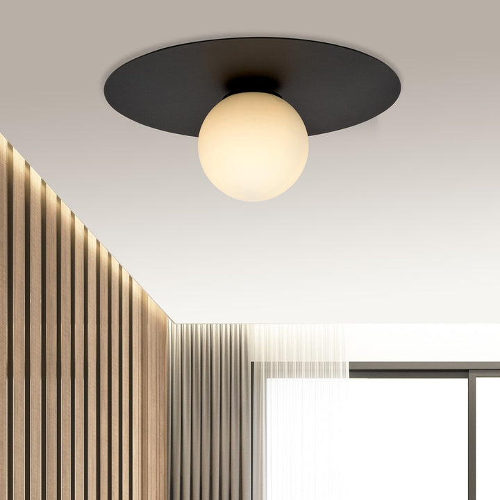 Plafoniera SOLAR 1 neagra si opal