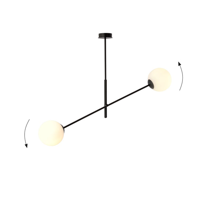 Lustra LINEAR 2 neagra/opal