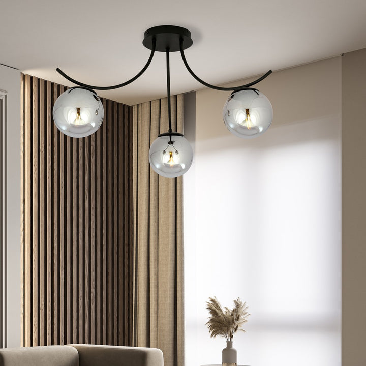 Lustra BOSTON 3 neagra/grafit