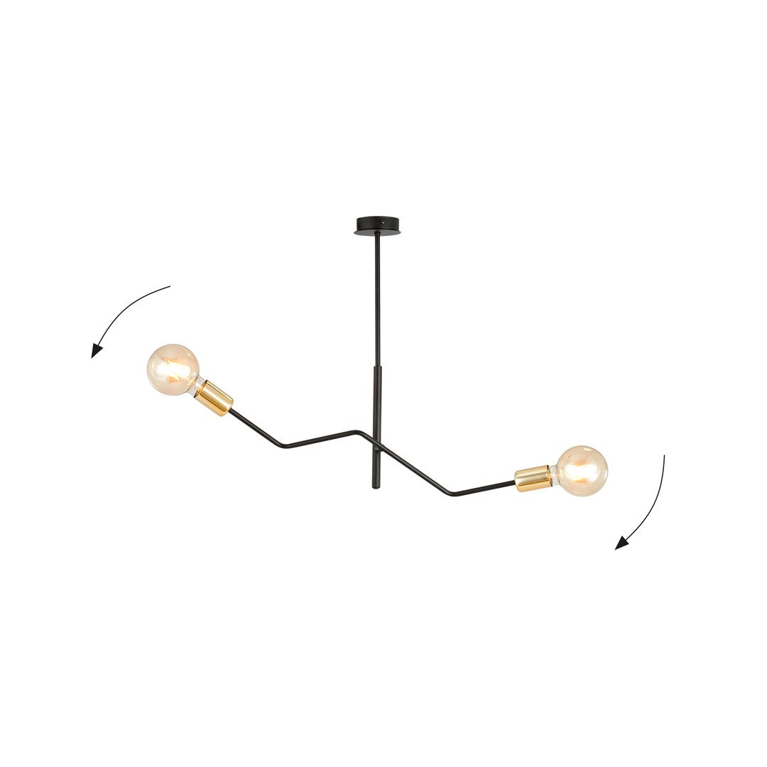 Lustra BOLT 2 neagra cu auriu