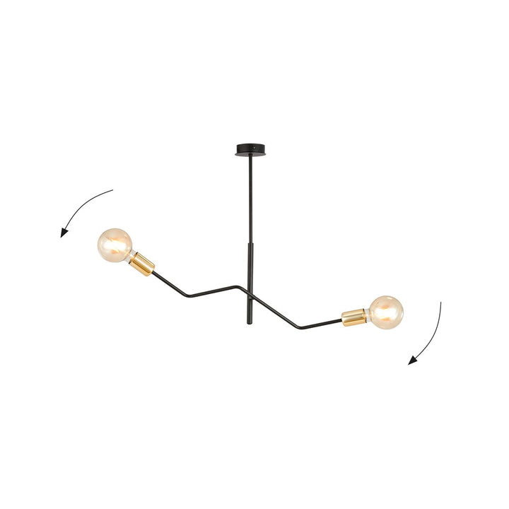 Lustra BOLT 2 neagra cu auriu