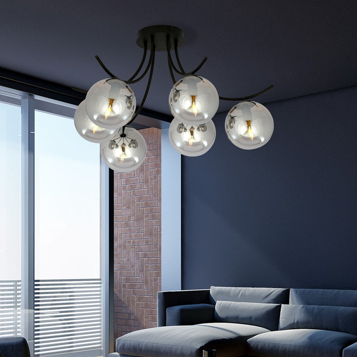 Lustra BOSTON 6 neagra/grafit
