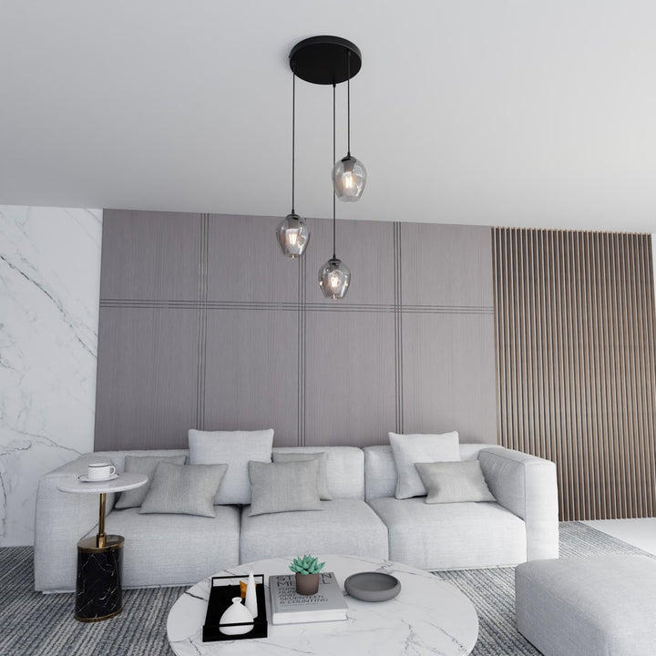 Lustra suspendata ISTAR 3 neagra PREMIUM grafit