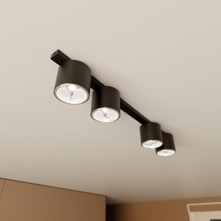 Plafoniera cu 4 spoturi NANO 4 neagra