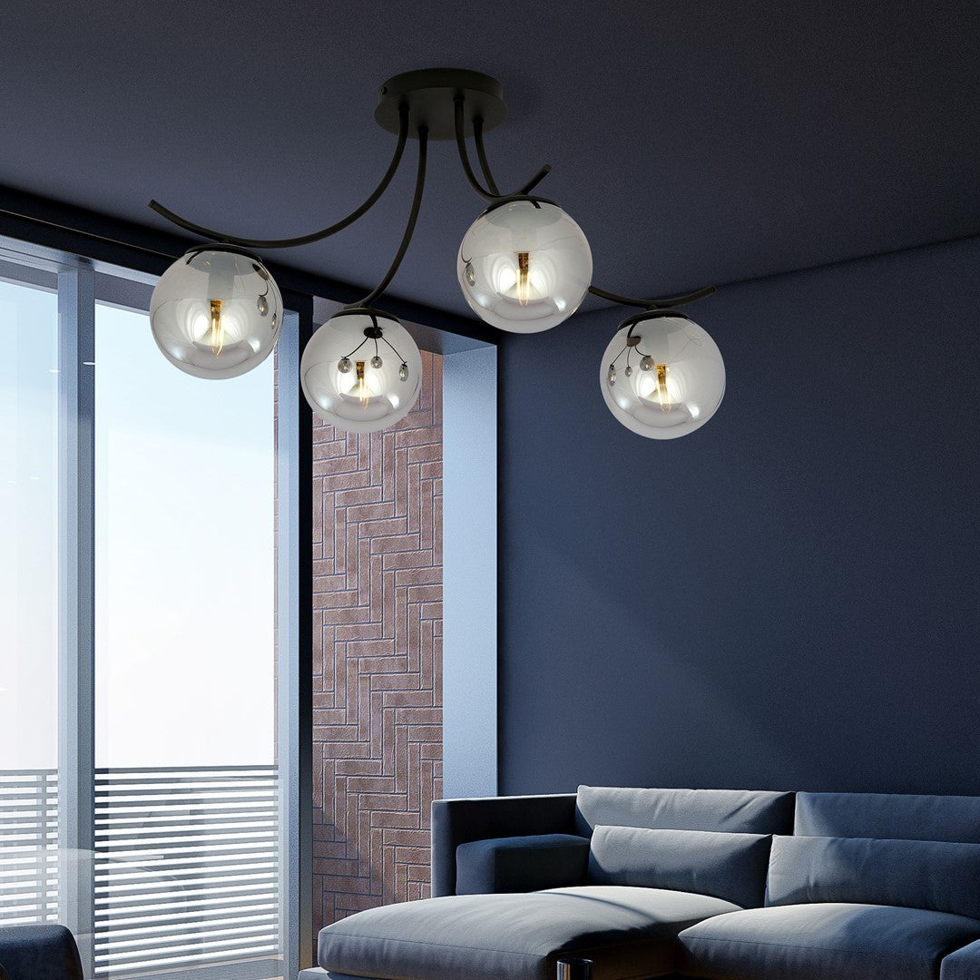 Lustra BOSTON 4 neagra/grafit