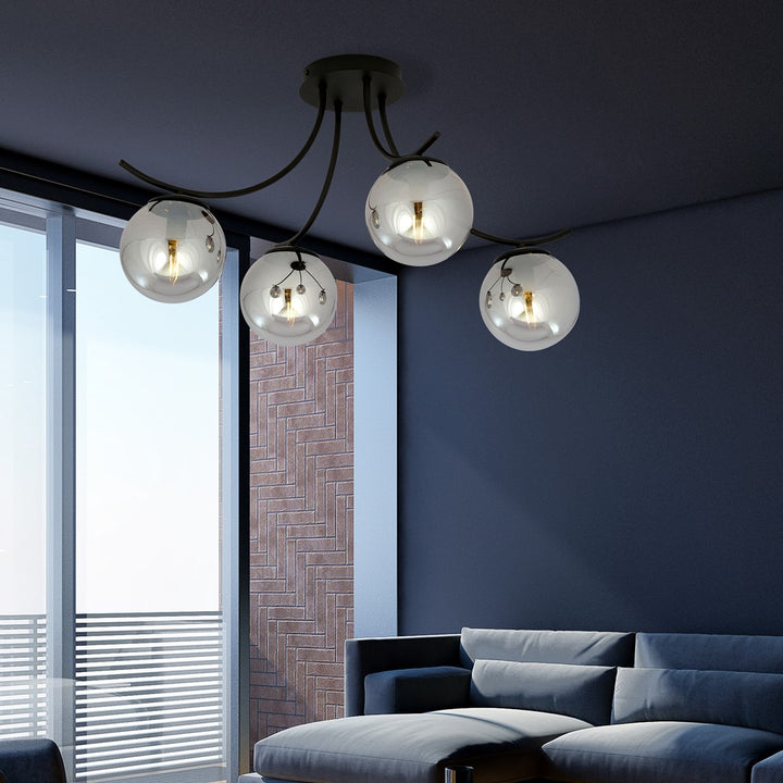 Lustra BOSTON 4 neagra/grafit