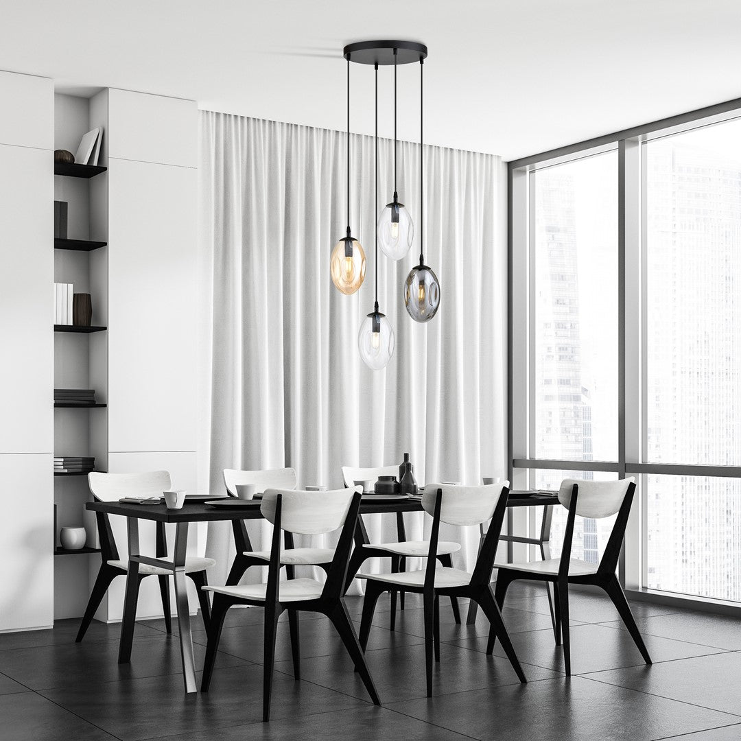 Lustra suspendata ASTRAL 4 neagra PREMIUM MIX