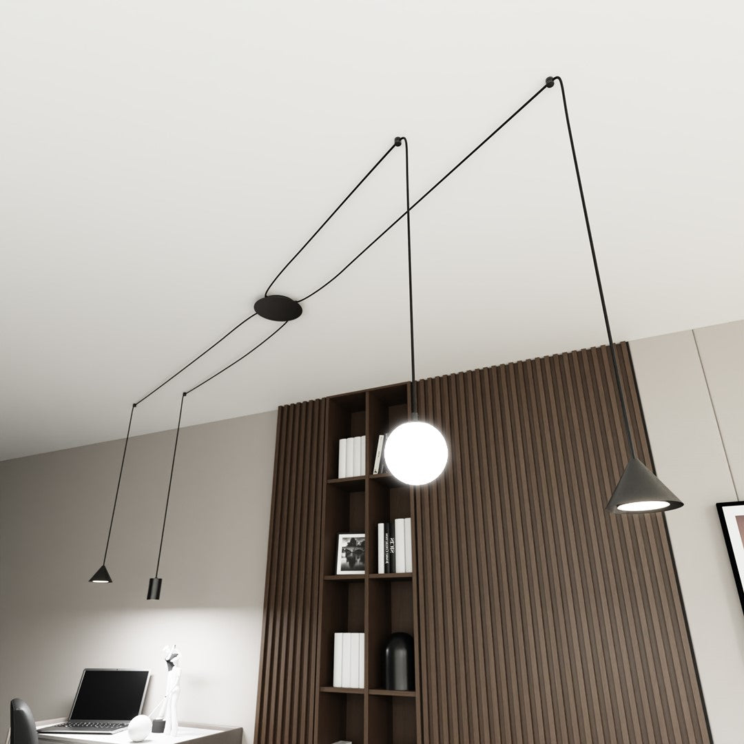 Lustra suspendata FUJI 4 neagra
