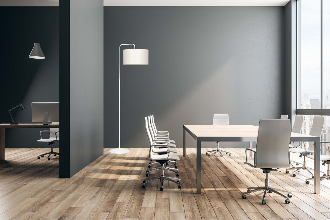Lampa de podea TRAPO LP1 alba si ecru