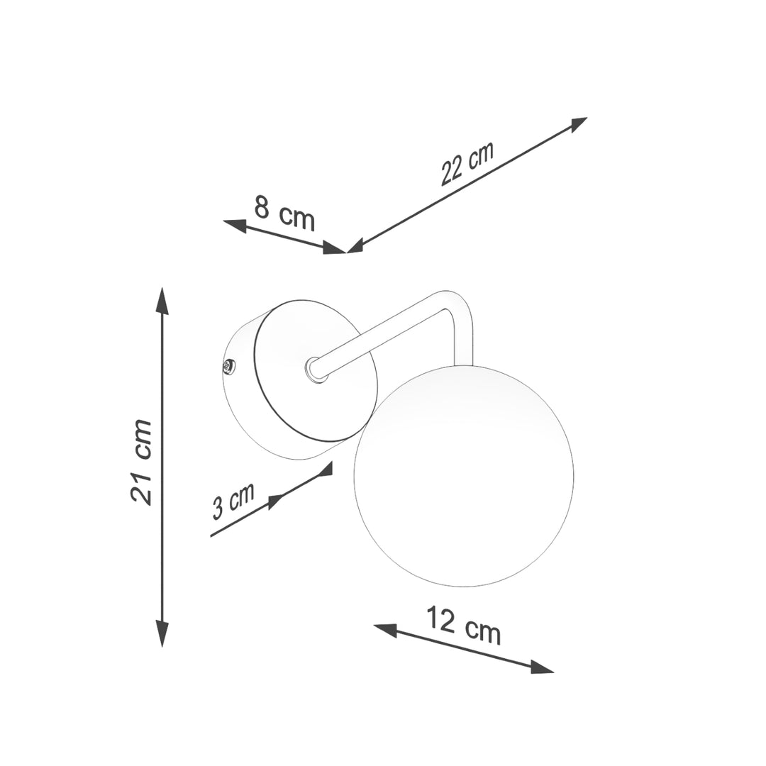 Lampa de perete ASTRAL 1 negru