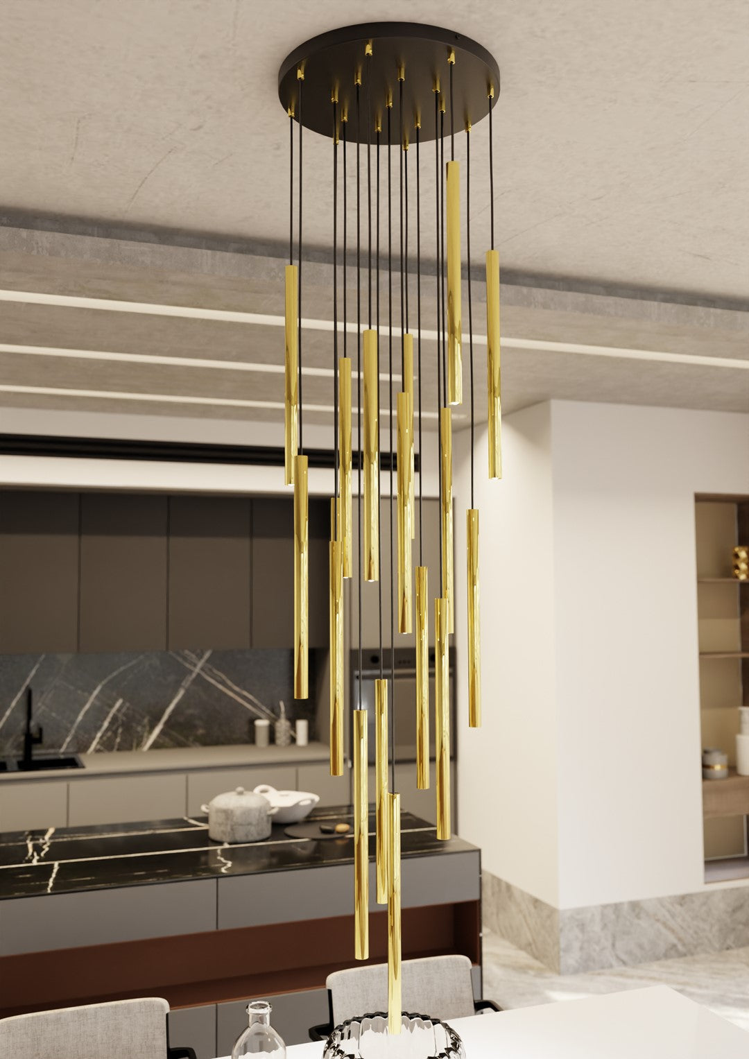 Lustra suspendata SELTER 17 PREMIUM auriu
