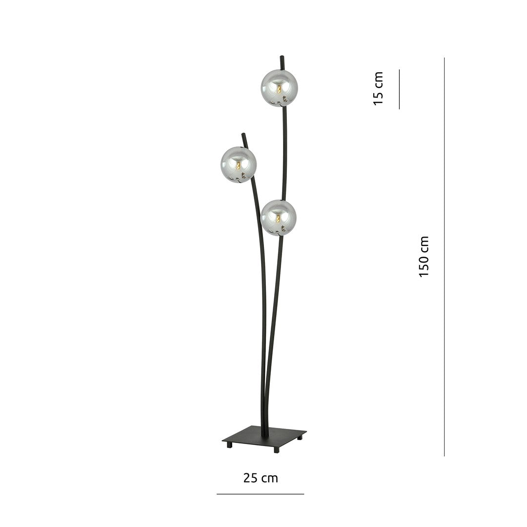 Lampa de podea HUNTER LP3 BLACK/GRAFIT