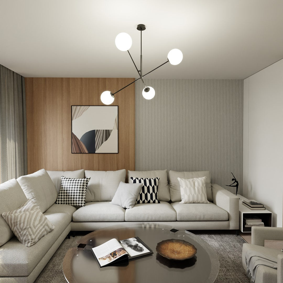 Lustra LINEAR 4 neagra/opal