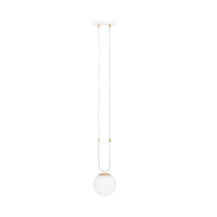 Pendul GLAM 1 alb cu abajur opal