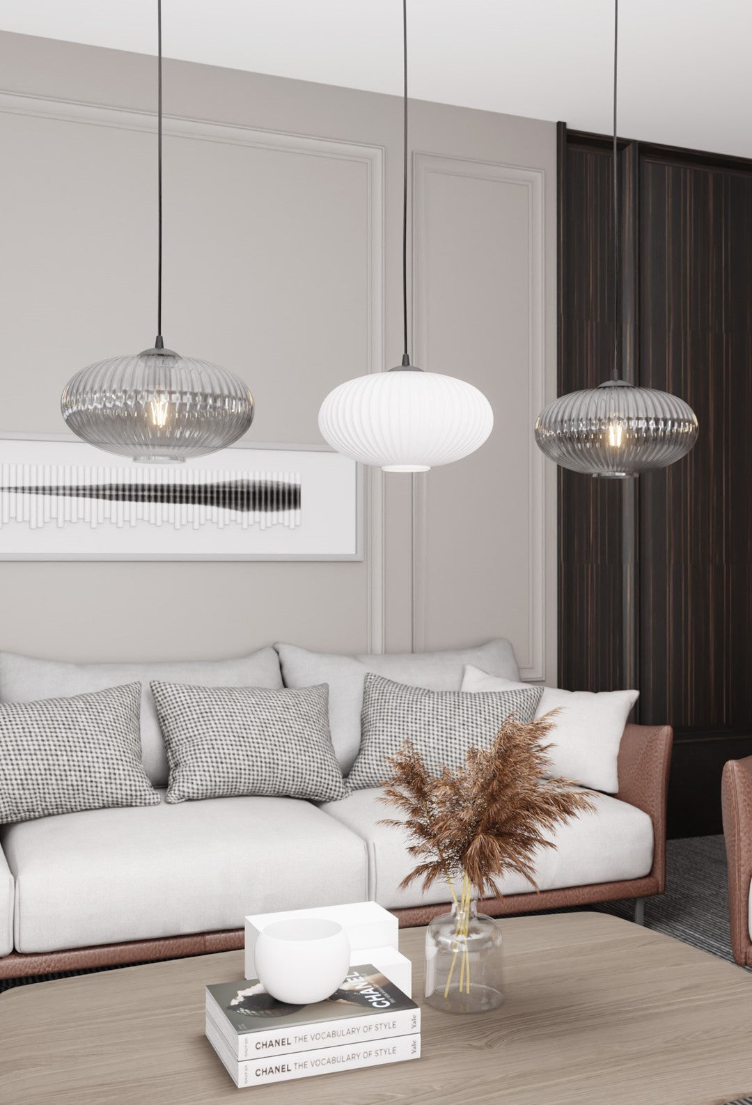 Lustra suspendata cu 3 pendule COCO 3 neagra MIX
