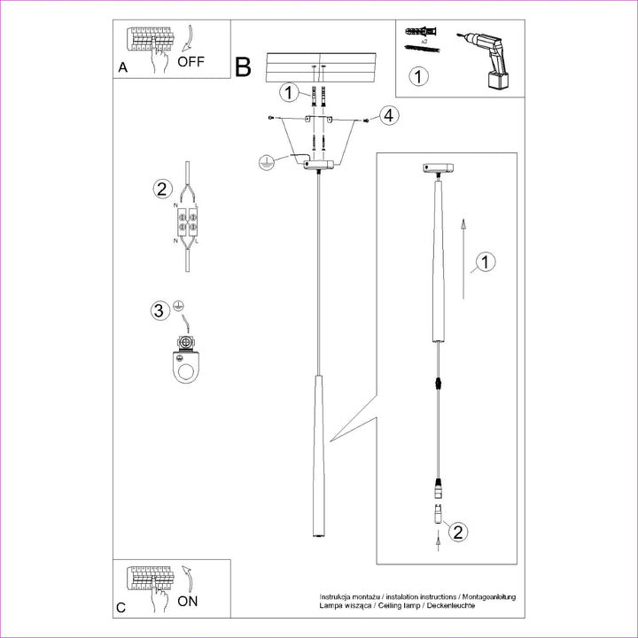 Pendul simplu BLISS 1 negru