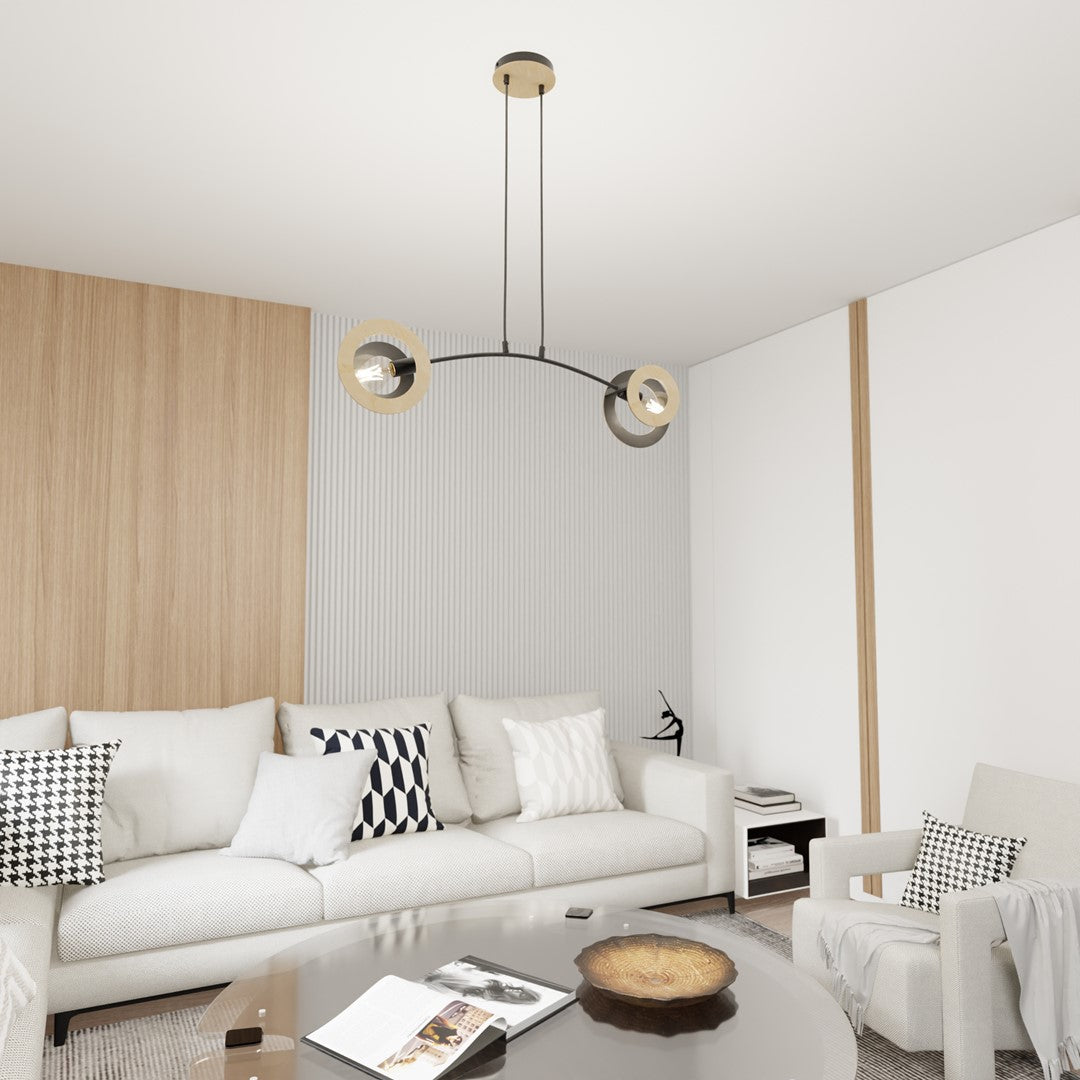 Lustra suspendata SKIVA 2 neagra