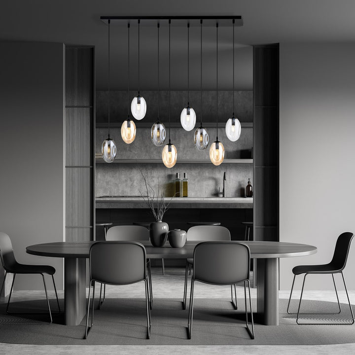 Lustra suspendata ASTRAL 9 neagra MIX