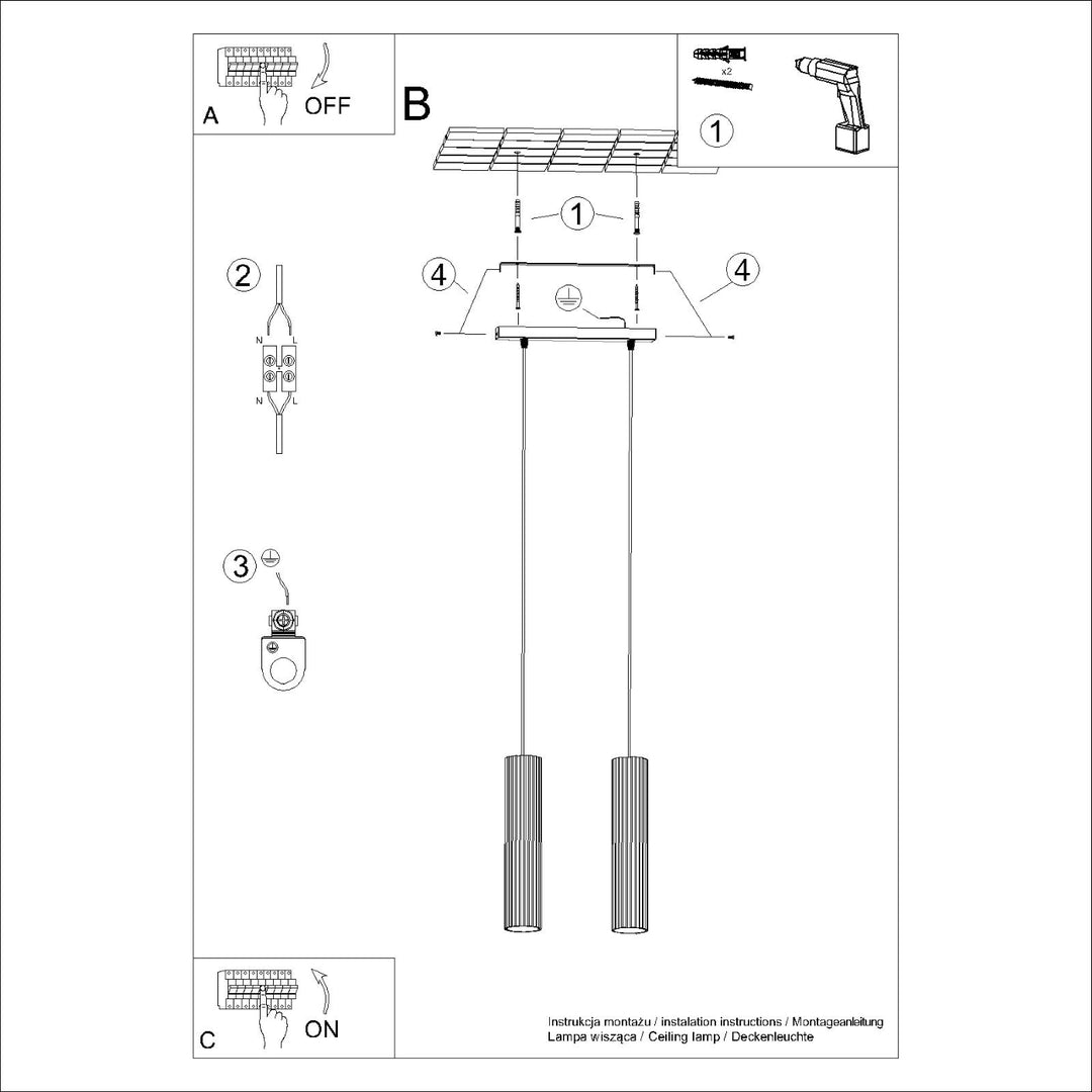 Lampa suspendata KARBON 2 aur