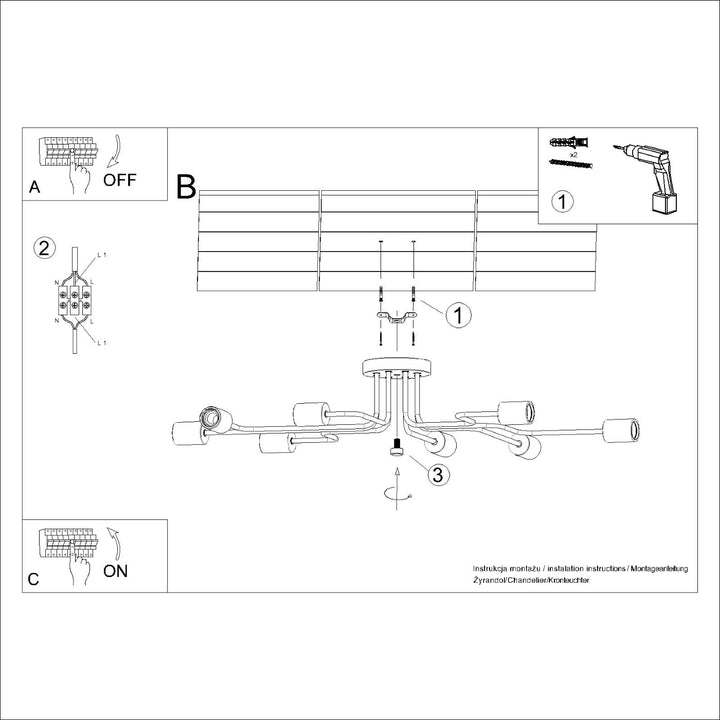 Candelabru TIMBO 8 alb