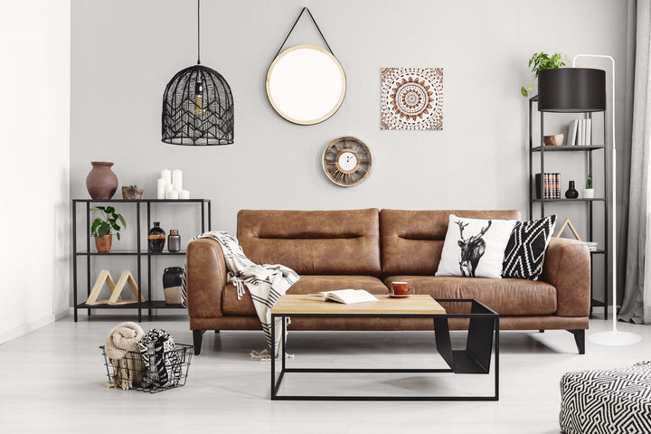 Lampa de podea TRAPO LP1 alba cu wenge