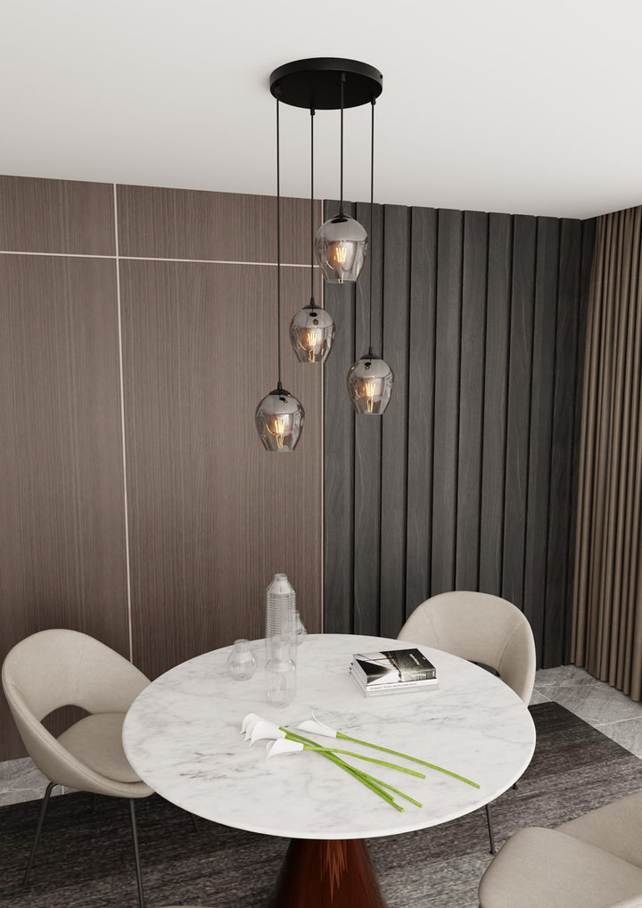 Lustra suspendata ISTAR 4 neagra PREMIUM grafit