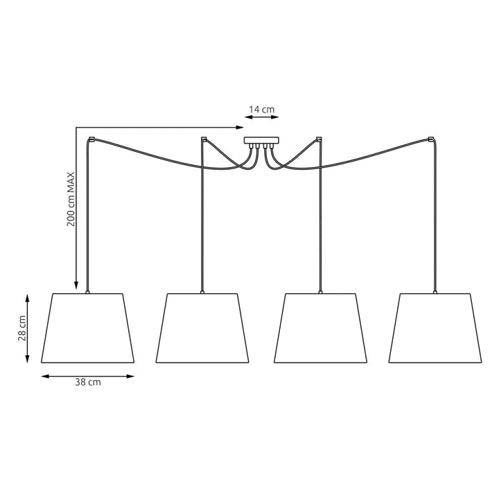 Lustra suspendata ASCOT 4 gri