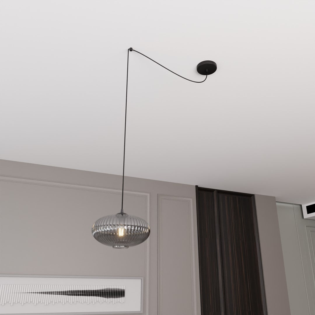 Pendul ORIGO 1 negru cu abajur grafit