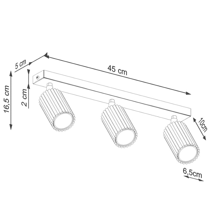 Plafoniera KARBON 3L negru