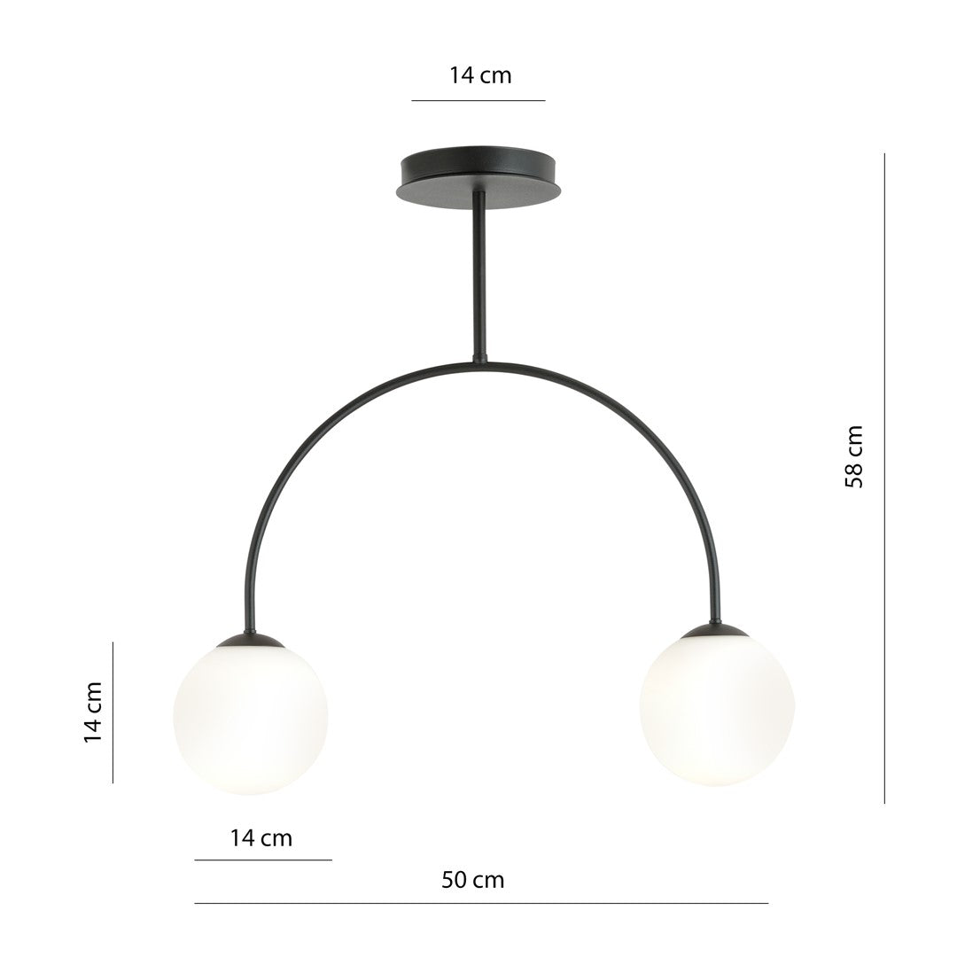 Lustra ARCHI 2 neagra OPAL