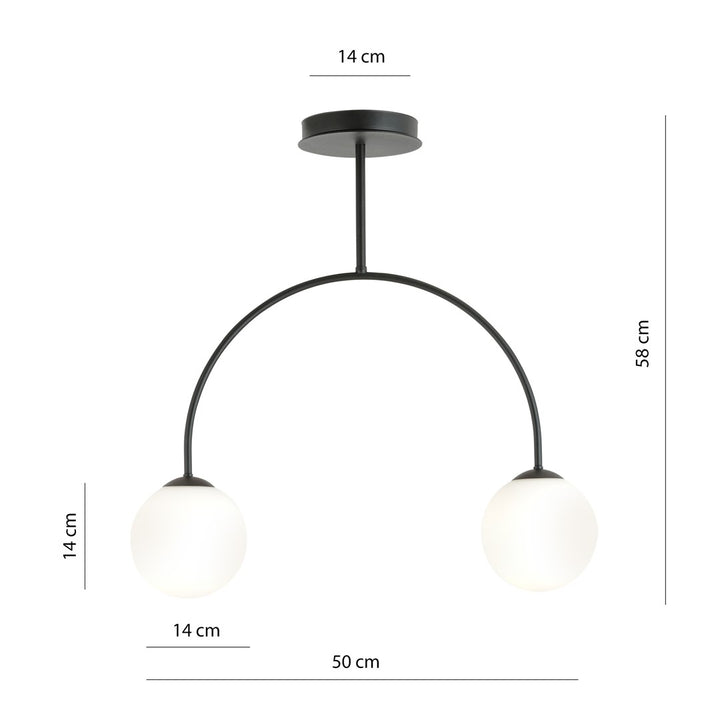 Lustra ARCHI 2 neagra OPAL