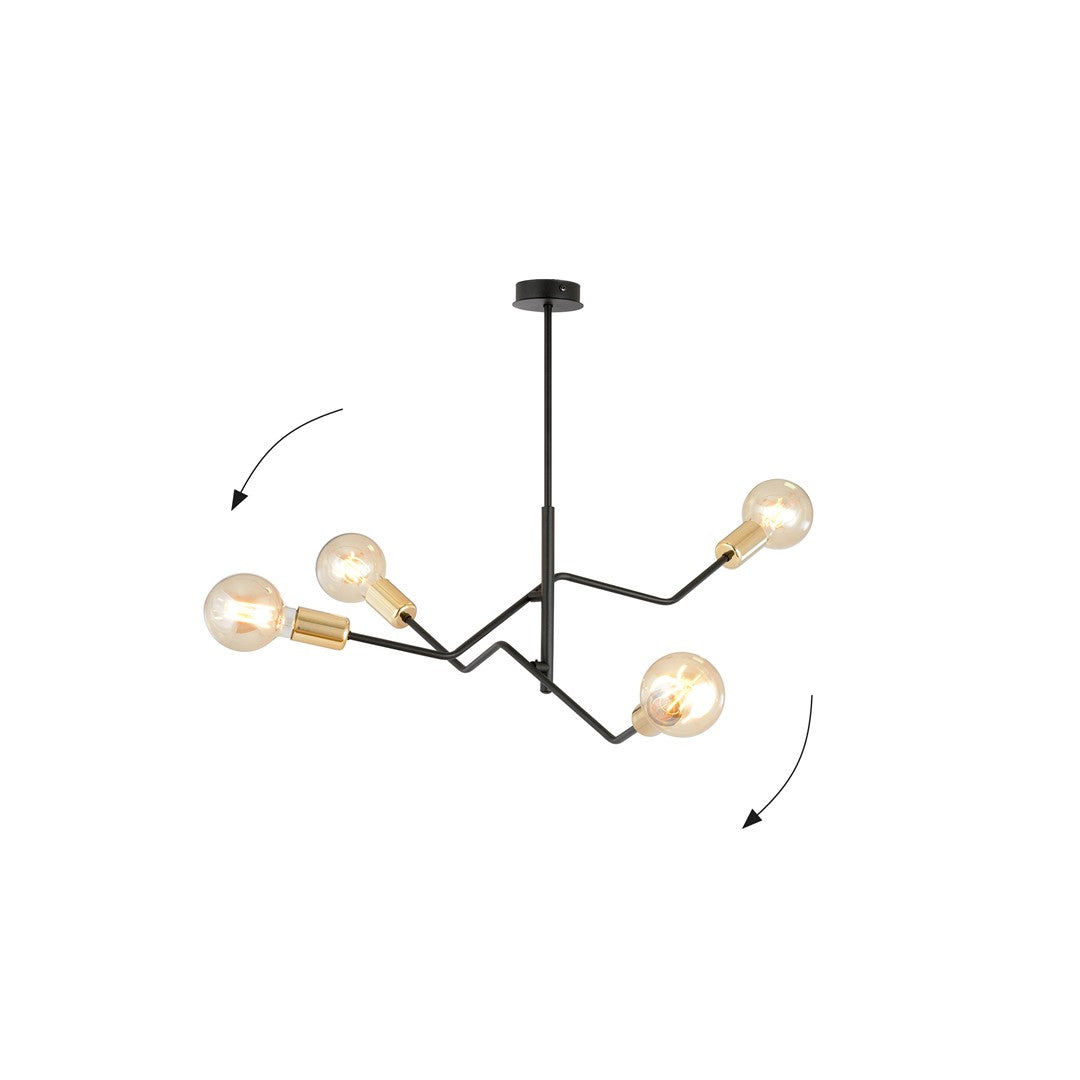 Lustra BOLT 4 neagra cu auriu