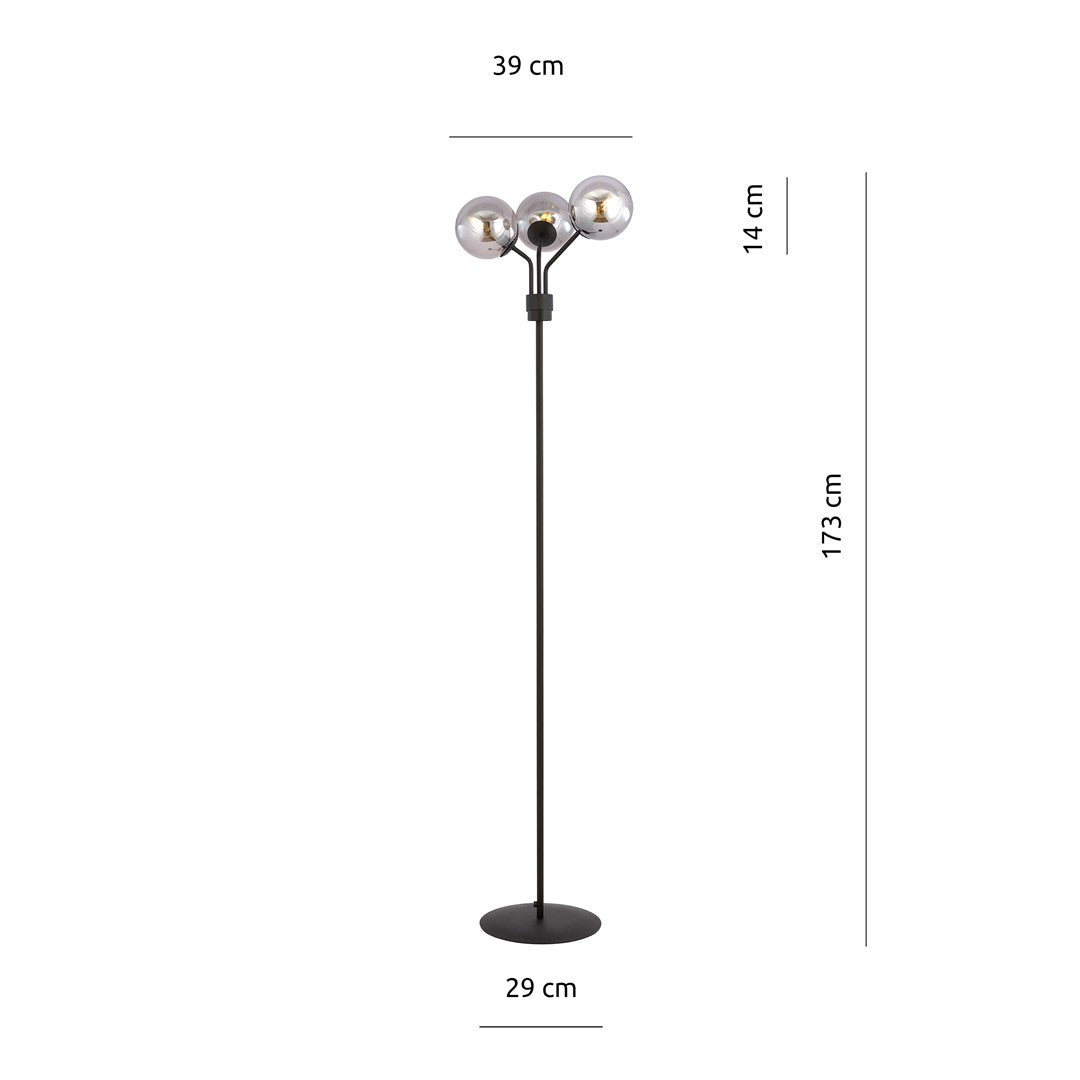 Lampa de podea NOVA LP3 BLACK/GRAFIT