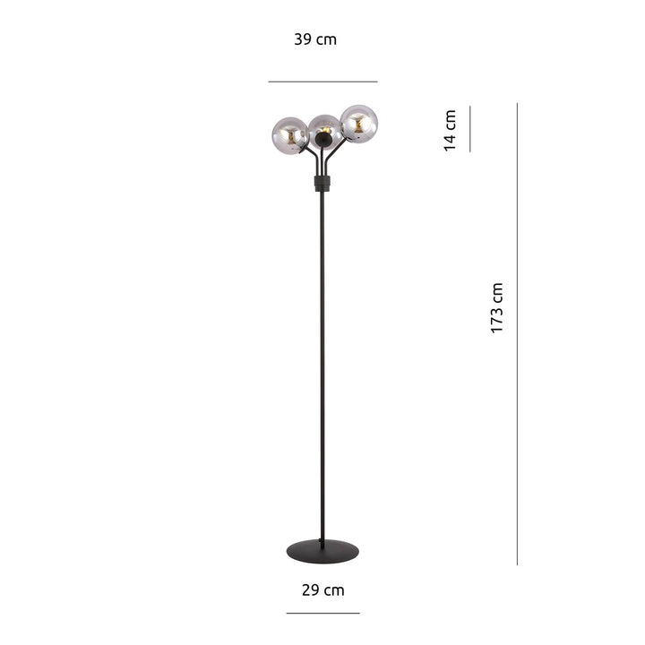 Lampa de podea NOVA LP3 BLACK/GRAFIT