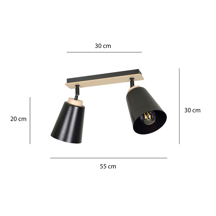 Plafoniera ATLAS 2 neagra