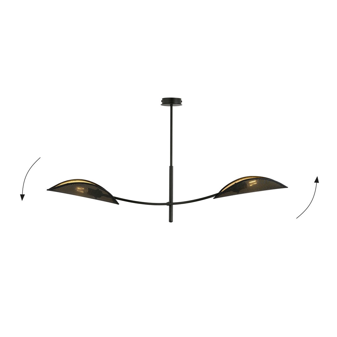 Lustra LOTUS 2 neagra/auriu