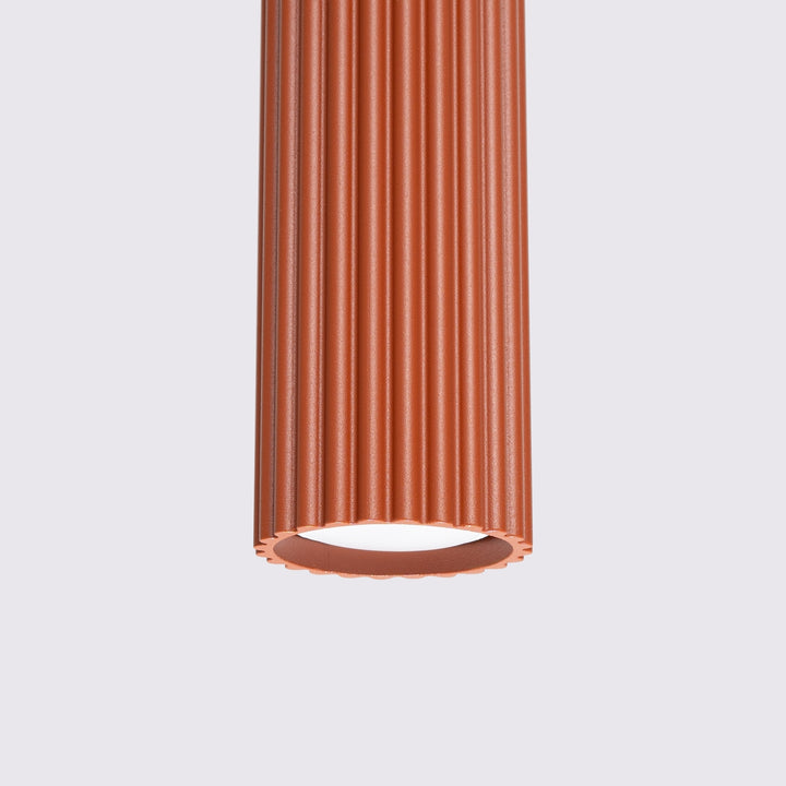 Lampa suspendata KARBON 3L rosu ocru