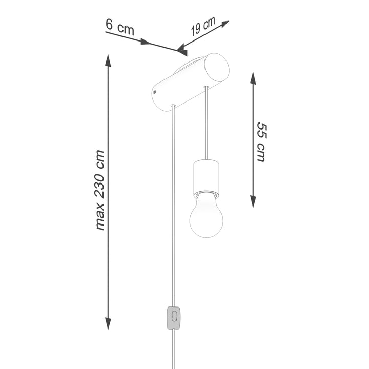 Lampa de perete NIMBI E27 cu intrerupator
