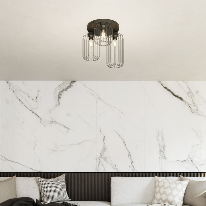 Plafoniera BARN 3PREM neagra