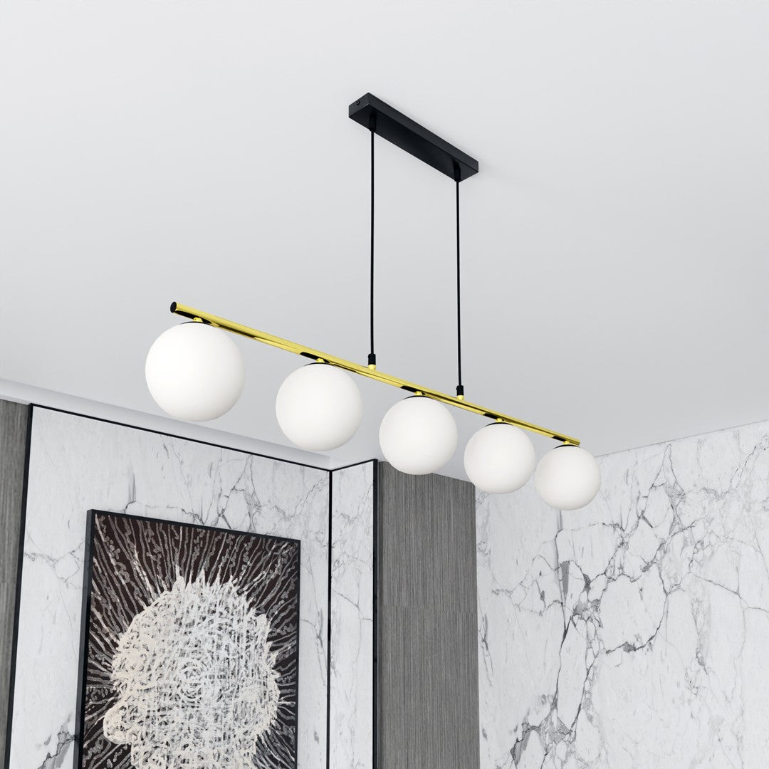 Lustra suspendata ALLORA 5 neagra OPAL