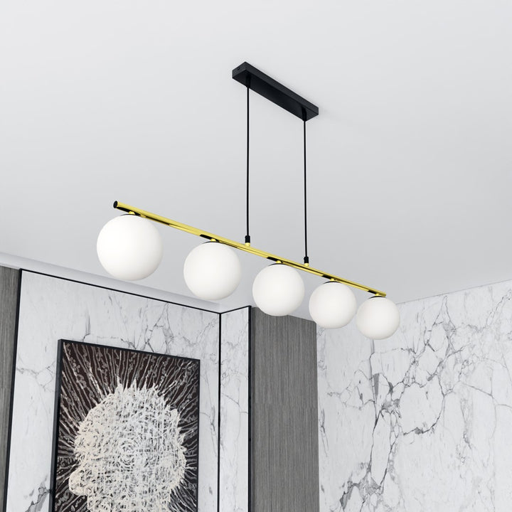 Lustra suspendata ALLORA 5 neagra OPAL