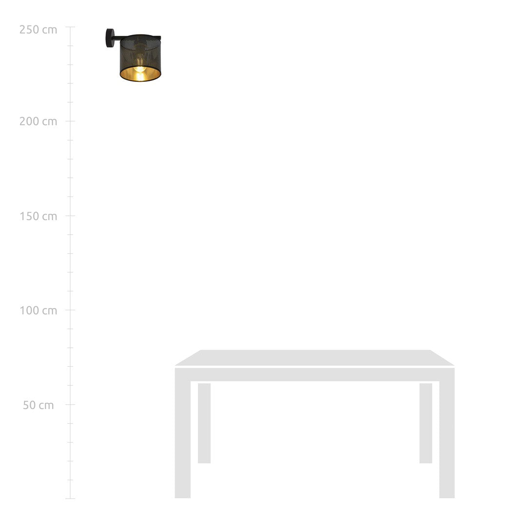 Aplica de perete JORDAN K1 negru cu auriu