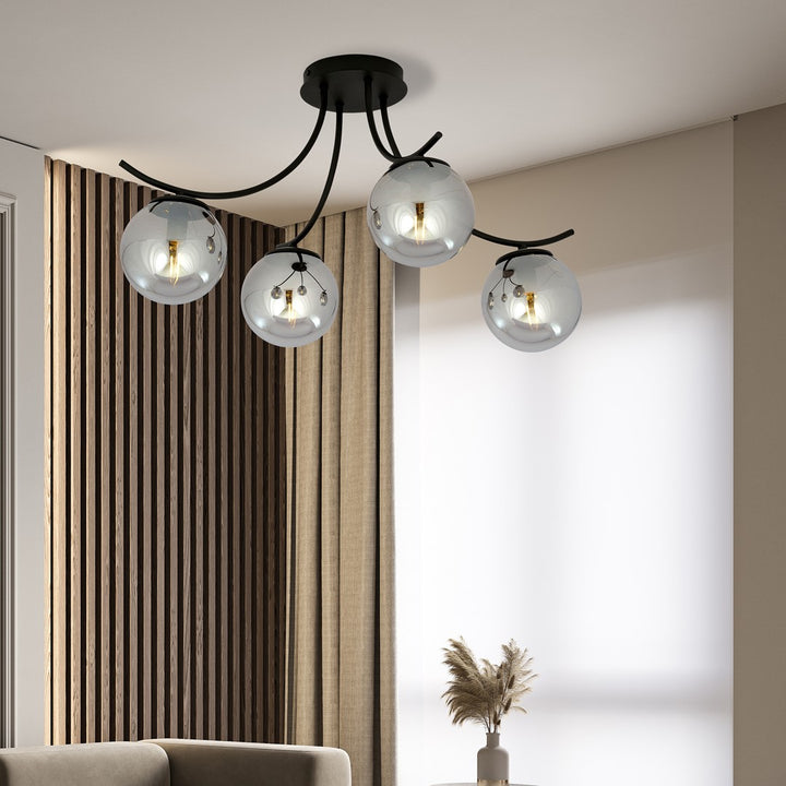 Lustra BOSTON 4 neagra/grafit